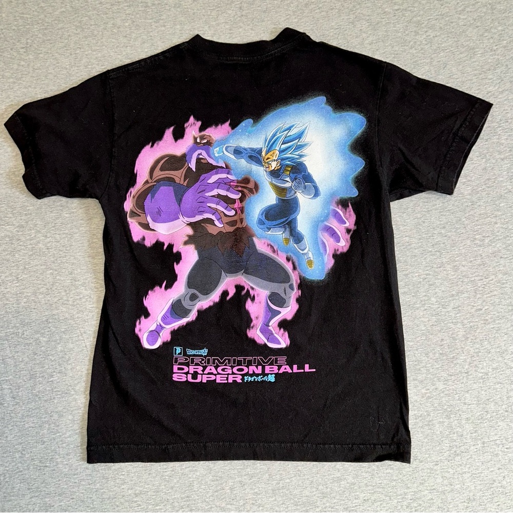 Primitive x Dragon Ball Super Vegeta Shirt Adult XS Black Anime